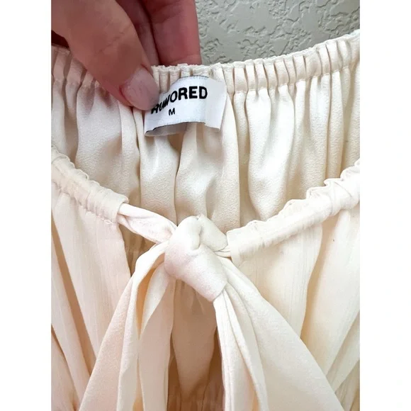 Rumored Cream Mini Macbeth Dress with Ruffle Details - Picture 2 of 4